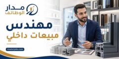 مهندس مبيعات داخلي في مجال الألمنيوم لدى شركة عطا رباح في عمّان داخل صالة عرض ومواد بناء